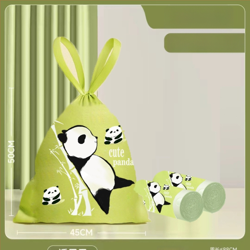 Panda stiliaus triušio nuplėšiamas raišteliu šiukšlių maišas Nacionalinė tendencija Ištraukimas sutirštintas valymo maišelis Uždarymo krepšys Virtuvės susuktas ir surišamas