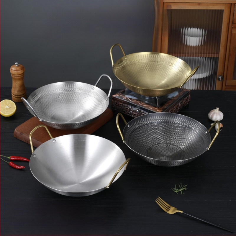 Gamyklinis tiesioginis partijos nelimpantis sutirštintas nerūdijančio plieno korio struktūros mažas karštas puodas sausas puodas namų apyvokos restoranas komercinis puodas baras Ding