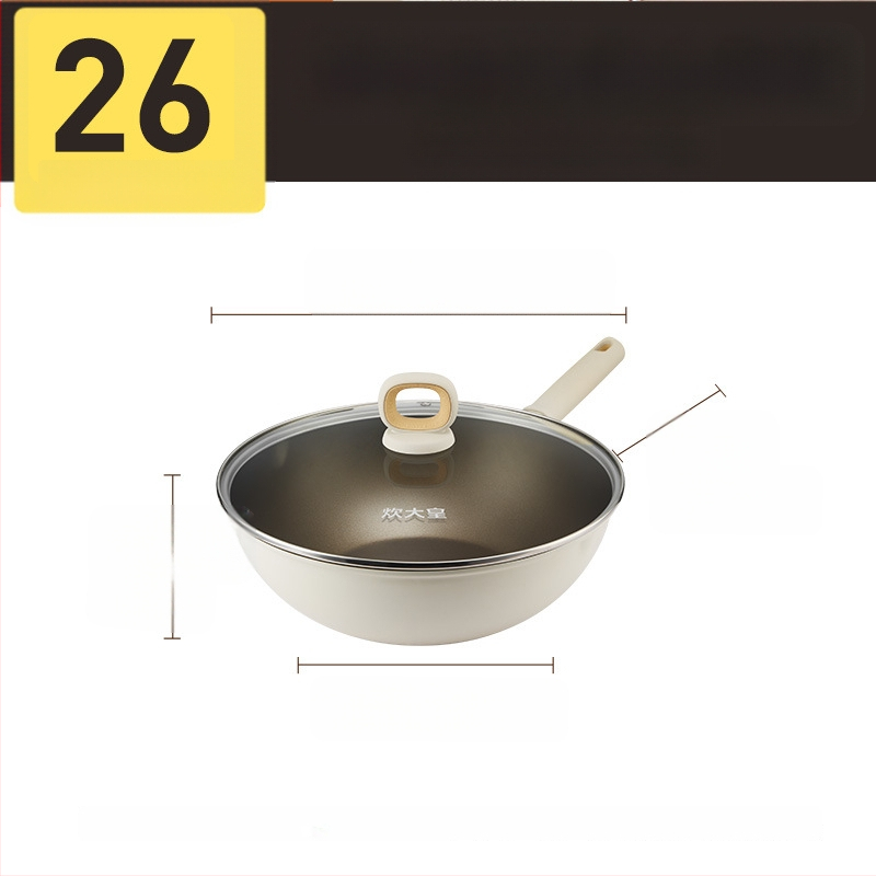 Cooker King Wok-nakkumatu pann toiduvalmistamiseks ja õli kogumiseks, kerge majapidamispann, universaalne, kerge, lameda põhjaga, süvendatud titaanist mittenakkuva panniga