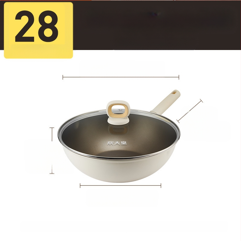 Cooker King Wok-nakkumatu pann toiduvalmistamiseks ja õli kogumiseks, kerge majapidamispann, universaalne, kerge, lameda põhjaga, süvendatud titaanist mittenakkuva panniga