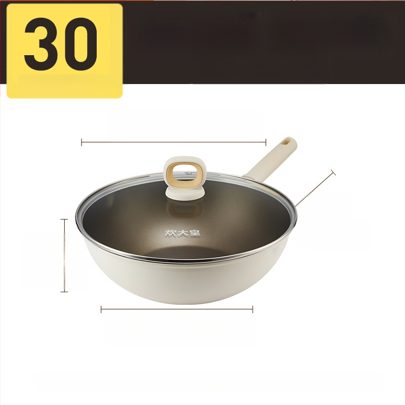 Cooker King Wok-nakkumatu pann toiduvalmistamiseks ja õli kogumiseks, kerge majapidamispann, universaalne, kerge, lameda põhjaga, süvendatud titaanist mittenakkuva panniga