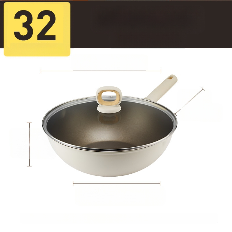 Cooker King Wok-nakkumatu pann toiduvalmistamiseks ja õli kogumiseks, kerge majapidamispann, universaalne, kerge, lameda põhjaga, süvendatud titaanist mittenakkuva panniga