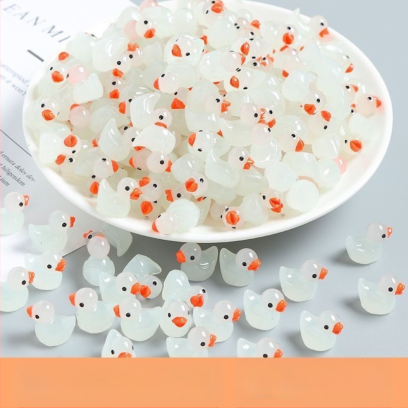 Naktiniai fluorescenciniai įtaisai maži gyvūnai „pasidaryk pats“ miela maža antis, mišrūs papuošalai, kūrybingi rankų darbo „pasidaryk pats“ papuošalų aksesuarai