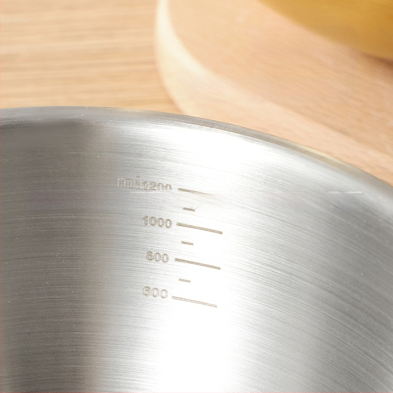 Nerūdijančio plieno korėjietiškas salotų dubens kiaušinių dubuo su mastelio kepimo ir dubens buitinio maisto gaminimo dubeniu šalto maišymo dubeniu šaltų makaronų dubenėlis