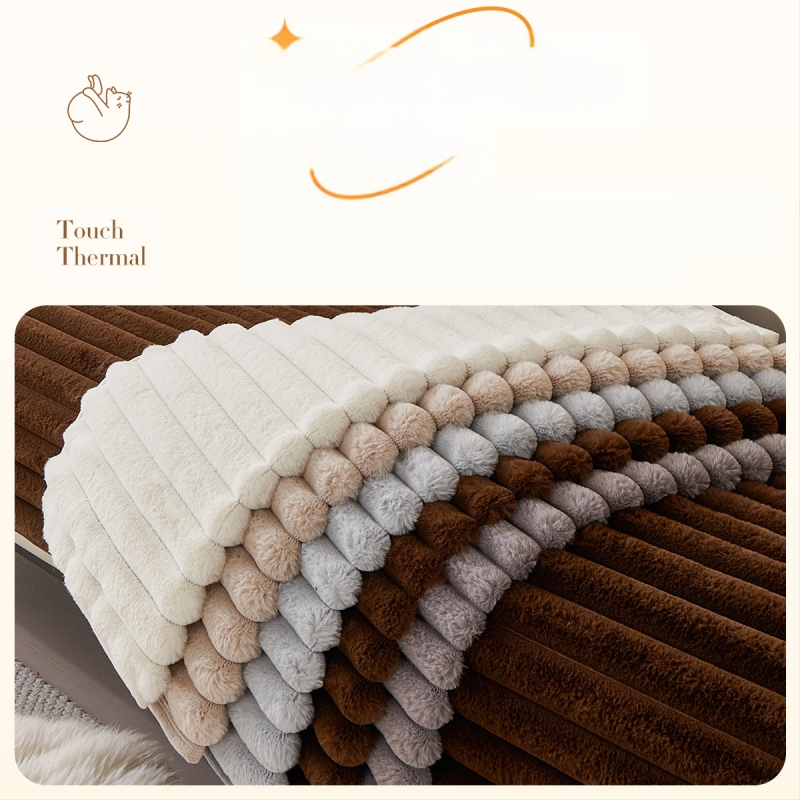 Нов луксозен модерен калъф за диван, удебелен плюшен калъф за възглавница, универсален неплъзгащ се кожен калъф за диван "Четири сезона"