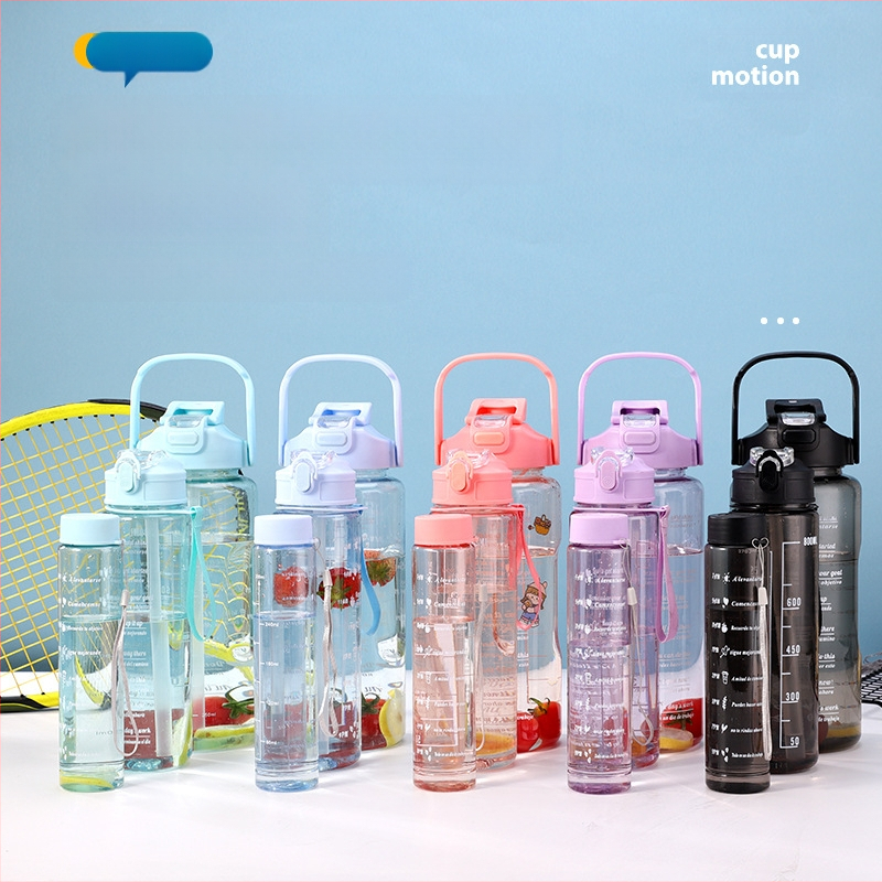 Διασυνοριακό Αθλητικό Ποτήρι Νερού Καλοκαιρινό Κύπελλο Μεγάλης Χωρητικότητας Σετ Τριών Τεμαχίων Κύπελλο Βραστήρα με Καλαμάκι, Πλαστικό Κύπελλο Space Cup Χονδρική