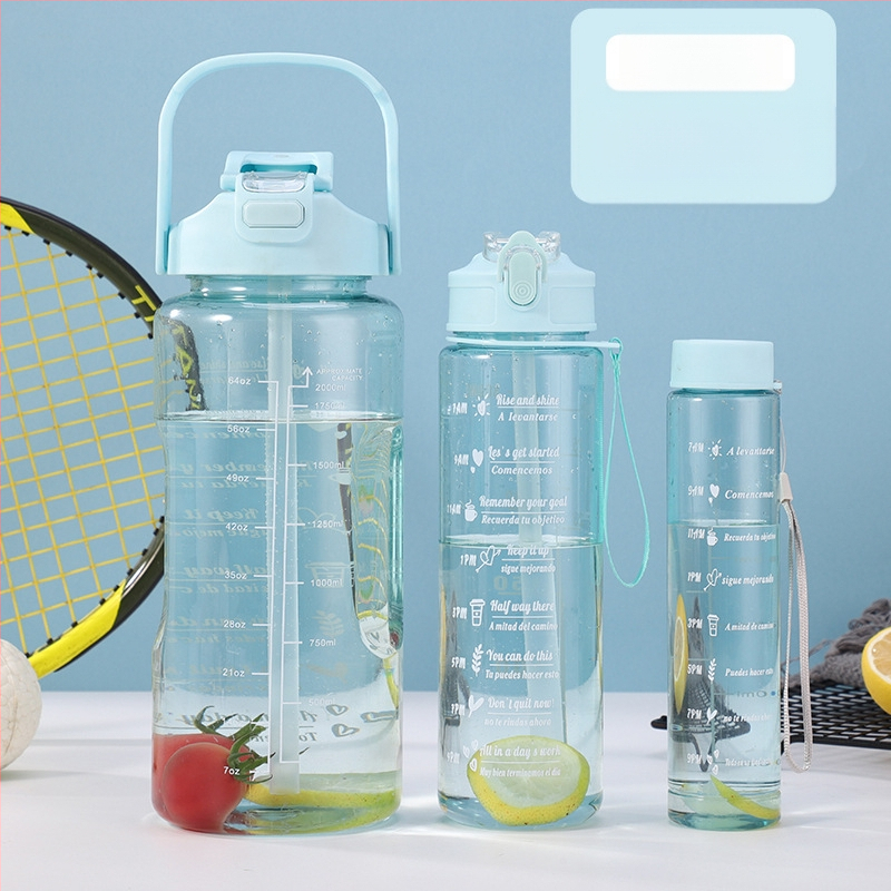 Διασυνοριακό Αθλητικό Ποτήρι Νερού Καλοκαιρινό Κύπελλο Μεγάλης Χωρητικότητας Σετ Τριών Τεμαχίων Κύπελλο Βραστήρα με Καλαμάκι, Πλαστικό Κύπελλο Space Cup Χονδρική