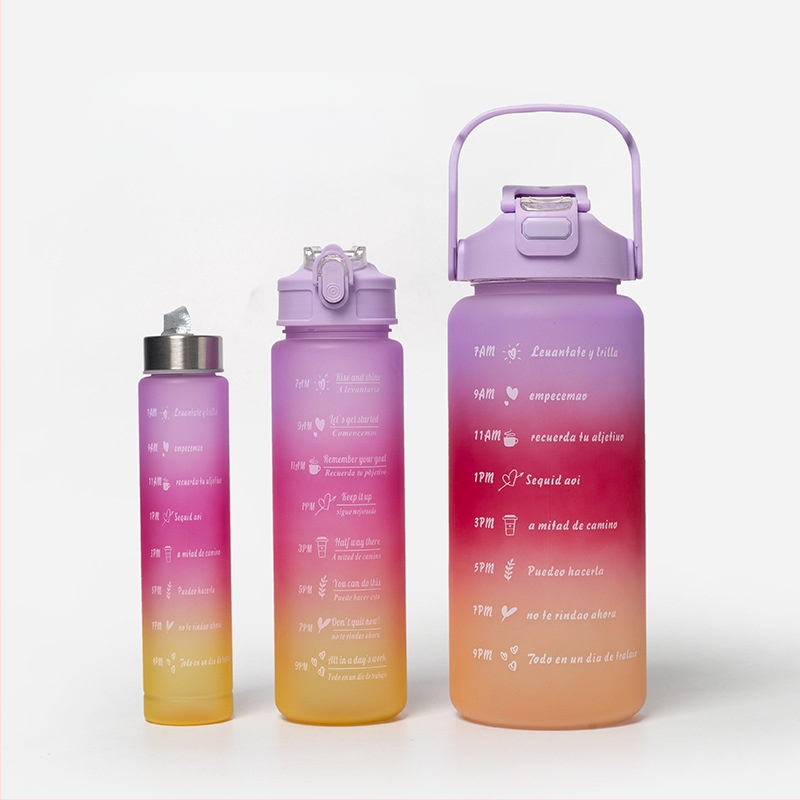 Διασυνοριακό Αθλητικό Ποτήρι Νερού Καλοκαιρινό Κύπελλο Μεγάλης Χωρητικότητας Σετ Τριών Τεμαχίων Κύπελλο Βραστήρα με Καλαμάκι, Πλαστικό Κύπελλο Space Cup Χονδρική