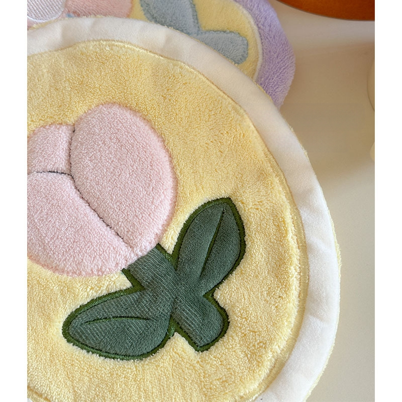 Rankšluostį galima pakabinti. Naujas mielas koralų aksomas, tulpės, ramunėlių spalvos, sugeriantis buitinis kvadratinis rankšluostis, vonios kambariui, virtuvės rankšluostis.