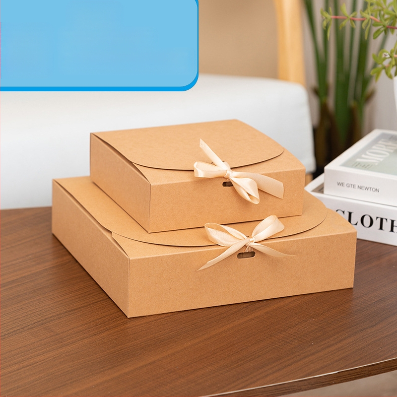 Nauja plokščia rankų darbo dovanų saldainių dėžutė Kalėdų vaikų dienos dovanų pakavimo dėžutė juostelės kaspino formos dėžutė