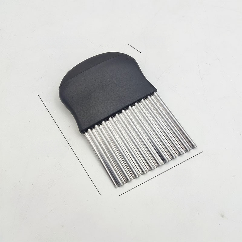 Storo nerūdijančio plieno 430 banguotas bulvių pjaustytuvas, banguotas peilis, dantytas peilis bulvytėms pjaustyti, virtuvės įrankis