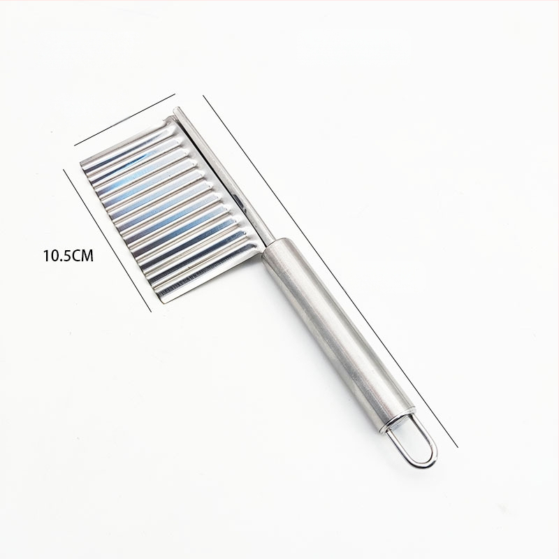 Storo nerūdijančio plieno 430 banguotas bulvių pjaustytuvas, banguotas peilis, dantytas peilis bulvytėms pjaustyti, virtuvės įrankis