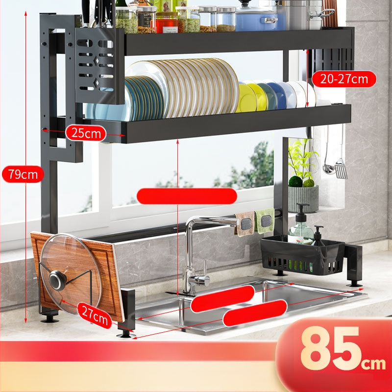 Ράφι αποχέτευσης νεροχύτη Ράφι αποθήκευσης Κουζίνας Τηλεσκοπική ράγα αποχέτευσης από ανοξείδωτο ατσάλι Ράφι πιάτων Ράφι πιάτων Ράφι πιάτων