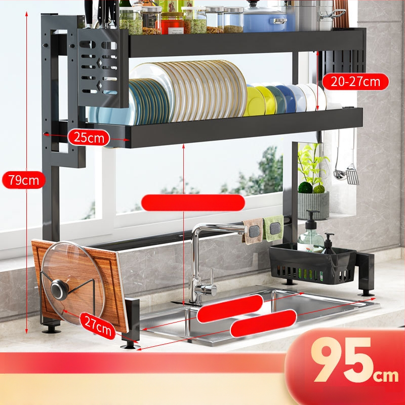 Ράφι αποχέτευσης νεροχύτη Ράφι αποθήκευσης Κουζίνας Τηλεσκοπική ράγα αποχέτευσης από ανοξείδωτο ατσάλι Ράφι πιάτων Ράφι πιάτων Ράφι πιάτων