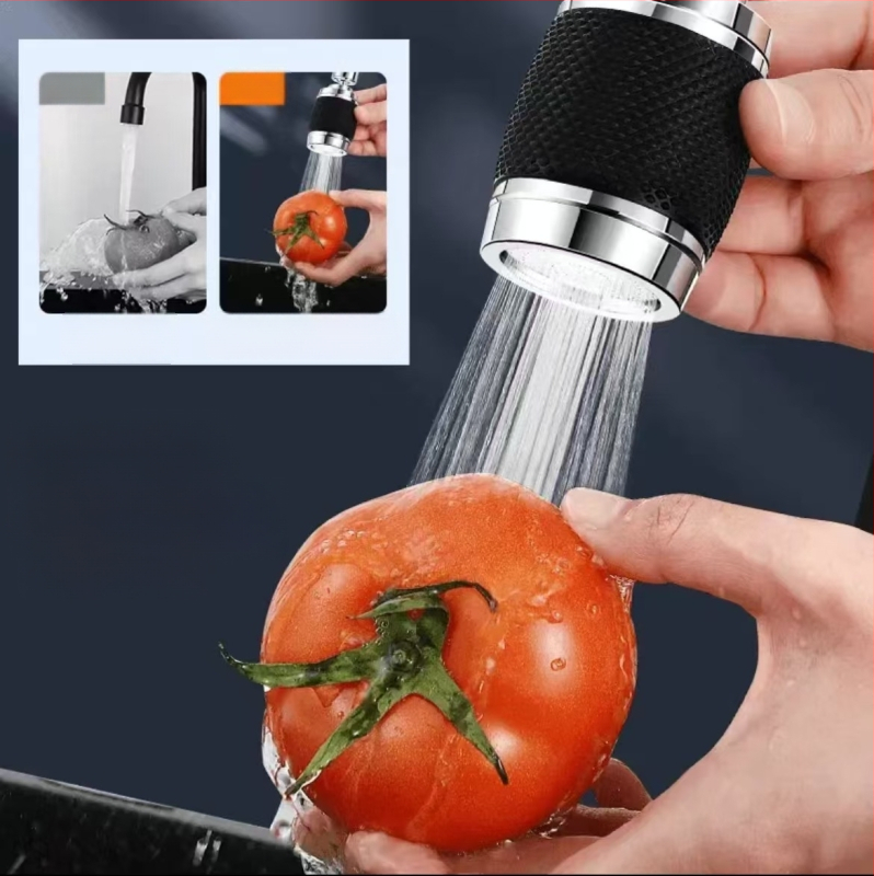 Buitinės virtuvės ir vonios kambario erdvės aliuminio maišytuvas, atsparus purslams, 360° besisukantis silikoninis maišytuvas su apsauga nuo nudegimų, filtras, daržovių dubuo