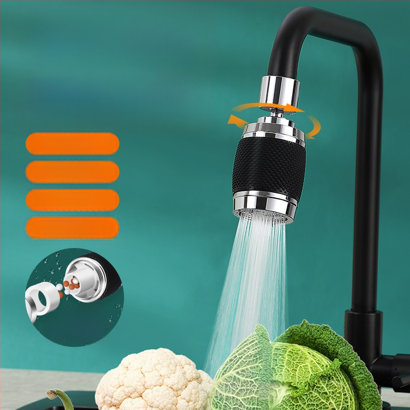 Buitinės virtuvės ir vonios kambario erdvės aliuminio maišytuvas, atsparus purslams, 360° besisukantis silikoninis maišytuvas su apsauga nuo nudegimų, filtras, daržovių dubuo