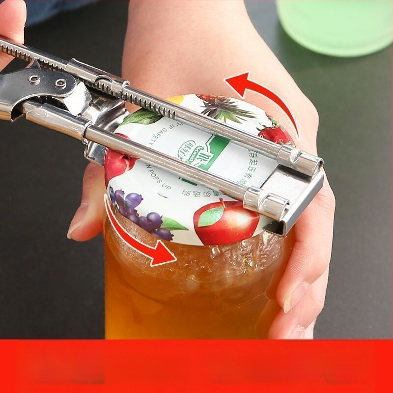 Sukamas rankiniu būdu reguliuojamas daugiafunkcis skardinių atidarytuvas su neslystančiu butelių dangtelio pasukamu atidarytuvu