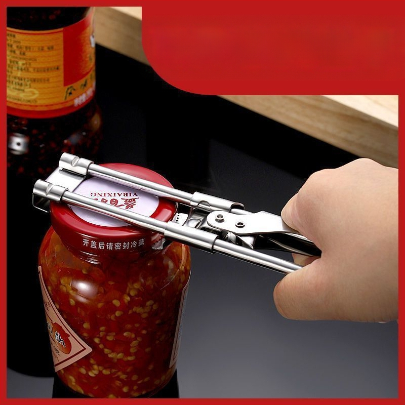 Sukamas rankiniu būdu reguliuojamas daugiafunkcis skardinių atidarytuvas su neslystančiu butelių dangtelio pasukamu atidarytuvu