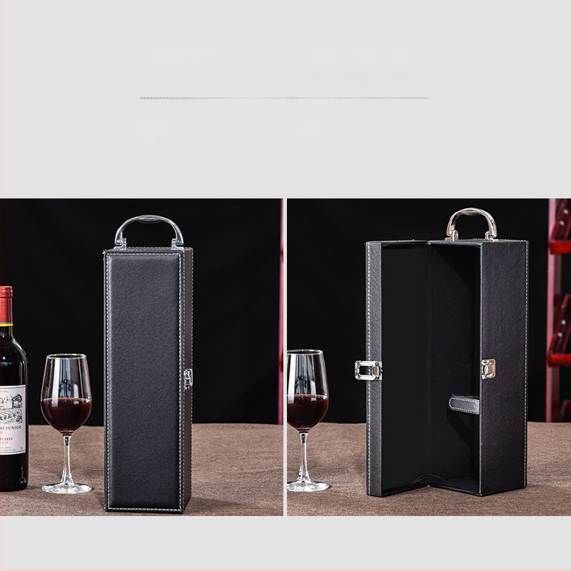 Darčeková krabička na červené víno, jednoduchá, 2 páry kožených krabičiek, vysoko kvalitné víno, prázdna krabička, krabica na mieste, high-end