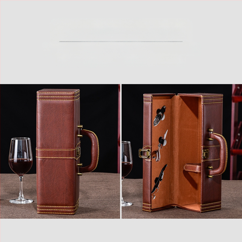 Punase veini pakendi kinkekarp ühekordne 2 paari nahkkarpi kõrgekvaliteedilisest veinist tühi karp karp kohapeal tipptasemel