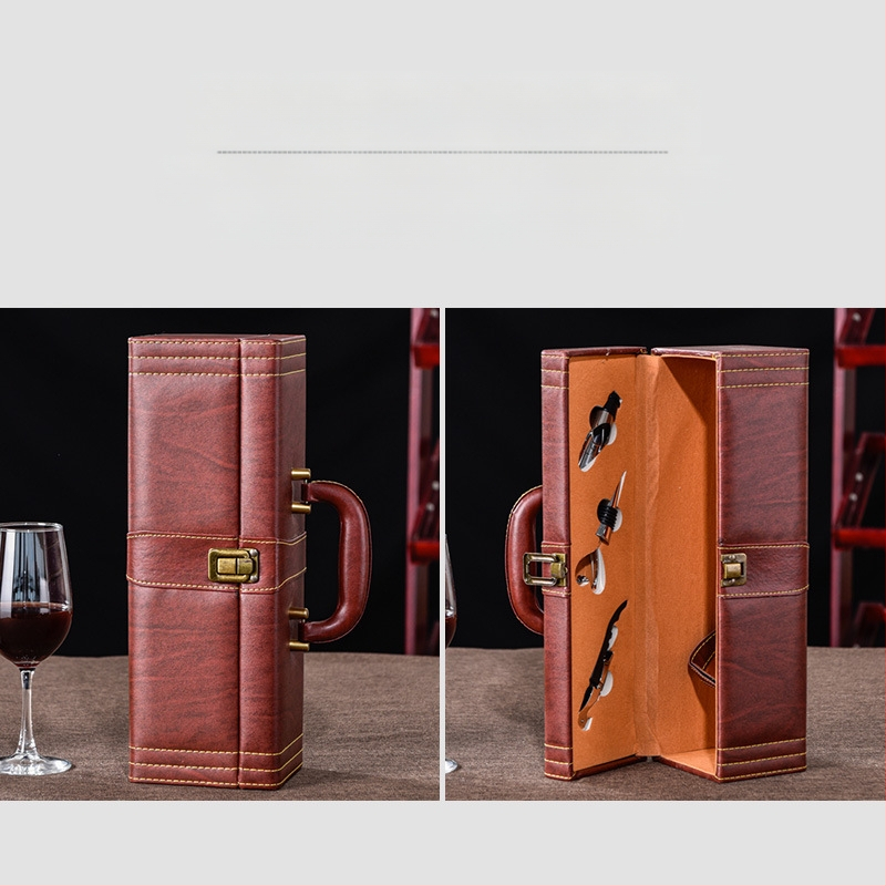 Punase veini pakendi kinkekarp ühekordne 2 paari nahkkarpi kõrgekvaliteedilisest veinist tühi karp karp kohapeal tipptasemel