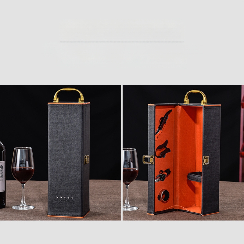 Punase veini pakendi kinkekarp ühekordne 2 paari nahkkarpi kõrgekvaliteedilisest veinist tühi karp karp kohapeal tipptasemel