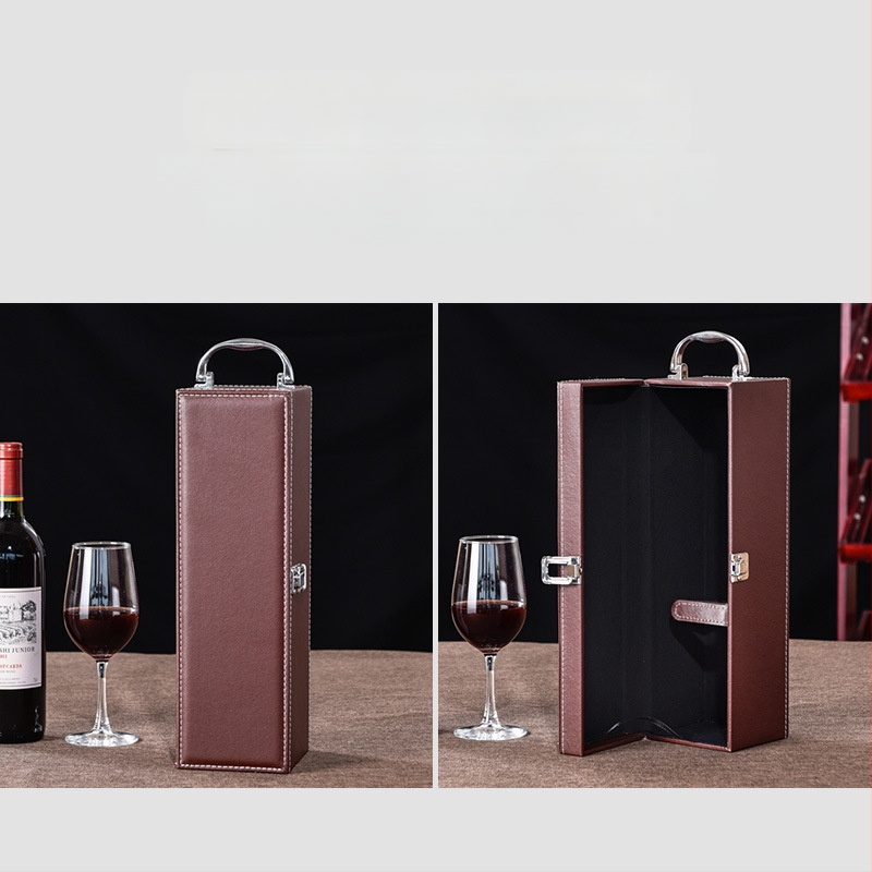 Darčeková krabička na červené víno, jednoduchá, 2 páry kožených krabičiek, vysoko kvalitné víno, prázdna krabička, krabica na mieste, high-end