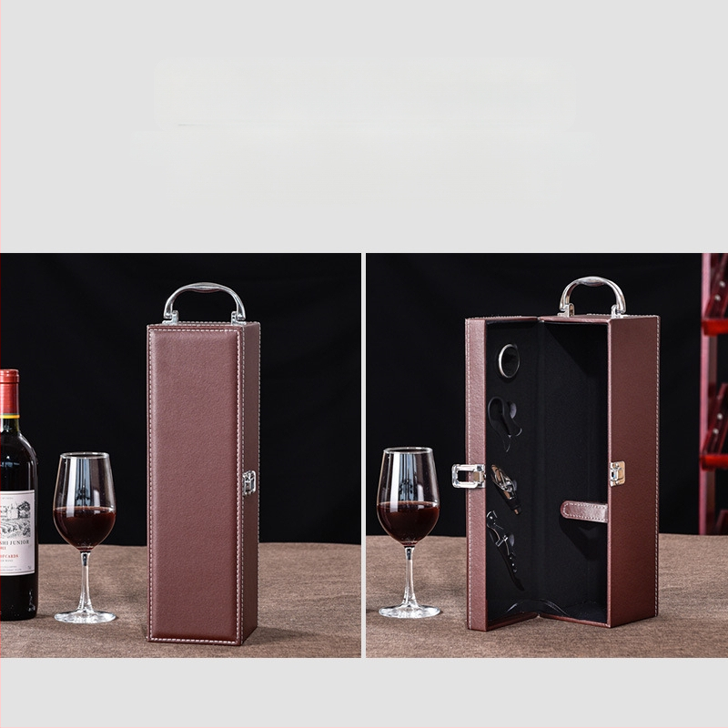 Punase veini pakendi kinkekarp ühekordne 2 paari nahkkarpi kõrgekvaliteedilisest veinist tühi karp karp kohapeal tipptasemel