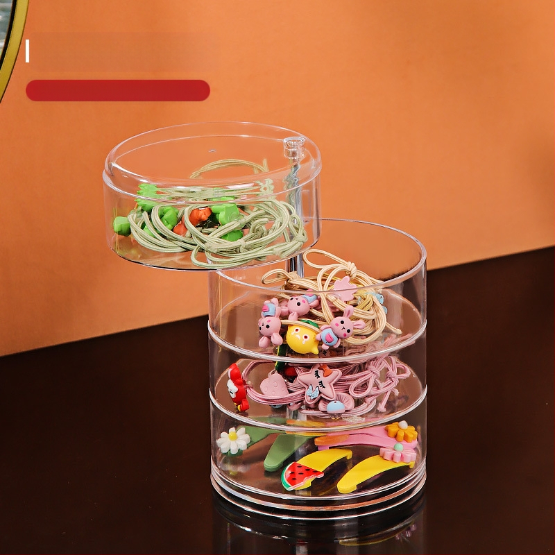 Kosmeetikatoodete hoiukarp Läbipaistev akrüülist magamistoa pöörlev tolmukindel ehted juukserõngad kõrvarõngad puudripuhv huulepulga hoiuriiul