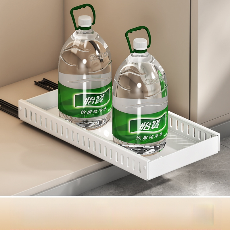 Ράφι αποθήκευσης καπακιού κουζίνας, ρυθμιζόμενος χώρος για κατσαρόλες, ράφι για κατσαρόλες, ντουλάπι πάγκου, συρόμενη βάση αποθήκευσης πιάτων