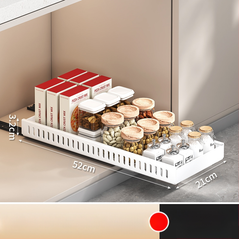 Ράφι αποθήκευσης καπακιού κουζίνας, ρυθμιζόμενος χώρος για κατσαρόλες, ράφι για κατσαρόλες, ντουλάπι πάγκου, συρόμενη βάση αποθήκευσης πιάτων