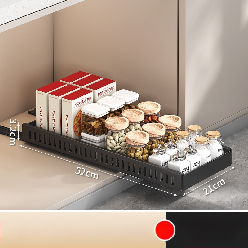 Ράφι αποθήκευσης καπακιού κουζίνας, ρυθμιζόμενος χώρος για κατσαρόλες, ράφι για κατσαρόλες, ντουλάπι πάγκου, συρόμενη βάση αποθήκευσης πιάτων