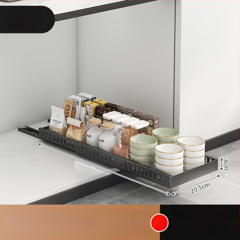 Ράφι αποθήκευσης καπακιού κουζίνας, ρυθμιζόμενος χώρος για κατσαρόλες, ράφι για κατσαρόλες, ντουλάπι πάγκου, συρόμενη βάση αποθήκευσης πιάτων