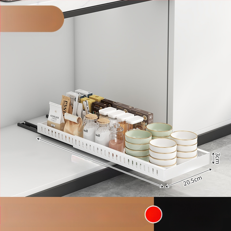 Ράφι αποθήκευσης καπακιού κουζίνας, ρυθμιζόμενος χώρος για κατσαρόλες, ράφι για κατσαρόλες, ντουλάπι πάγκου, συρόμενη βάση αποθήκευσης πιάτων