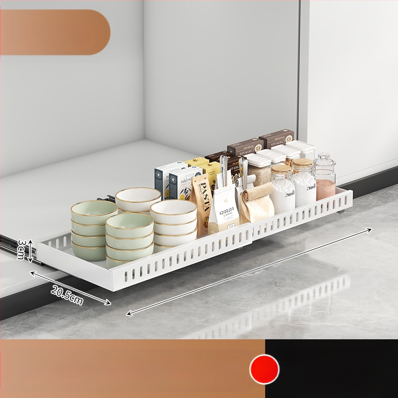 Ράφι αποθήκευσης καπακιού κουζίνας, ρυθμιζόμενος χώρος για κατσαρόλες, ράφι για κατσαρόλες, ντουλάπι πάγκου, συρόμενη βάση αποθήκευσης πιάτων