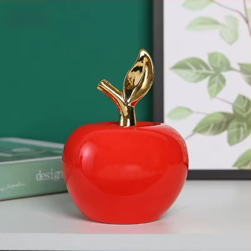 Loominguline Euroopa stiilis õunakaunistus sisehallis elutoas raamaturiiulil televiisorikapil laual keraamiline käsitöökaunistus hulgimüük