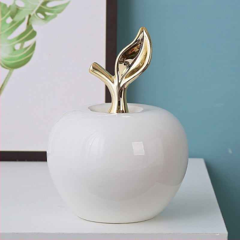 Loominguline Euroopa stiilis õunakaunistus sisehallis elutoas raamaturiiulil televiisorikapil laual keraamiline käsitöökaunistus hulgimüük