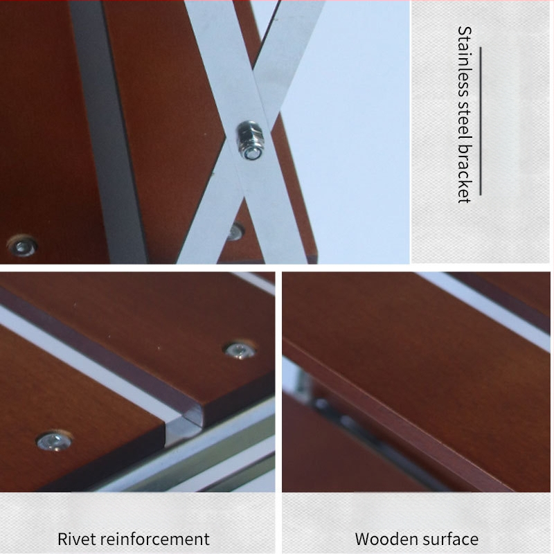 Tehase välistingimustes kasutatav telkimisriiul, multifunktsionaalne lauaarvutiga sissetõmmatav puidust hoiuriiul, lihtne moodne kolmekihiline kokkupandav hoiuriiul