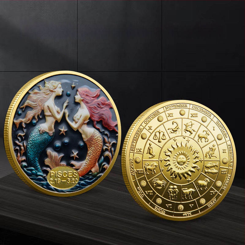 Дванадесет съзвездия възпоменателни монети външна търговия метал цветен релеф възпоменателни медали съзвездие колекция монети трансгранични доставчици