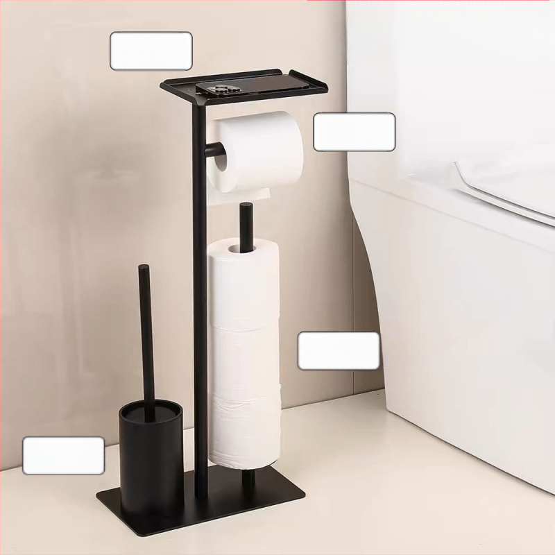 Tarpvalstybinis tualetinio popieriaus laikiklis su tualetinio popieriaus laikymo lentynėle, skirta tualetiniam šepetėliui, ritininio popieriaus laikikliu, skirtas užsienio prekybai