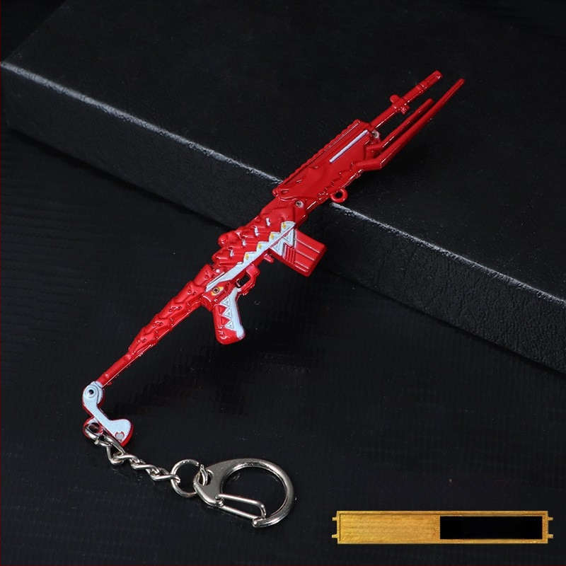 „Heping elite toy“ – naujas M416 odos lydinio vištienos pistoleto modelio periferinis raktų pakabukas, 12 cm