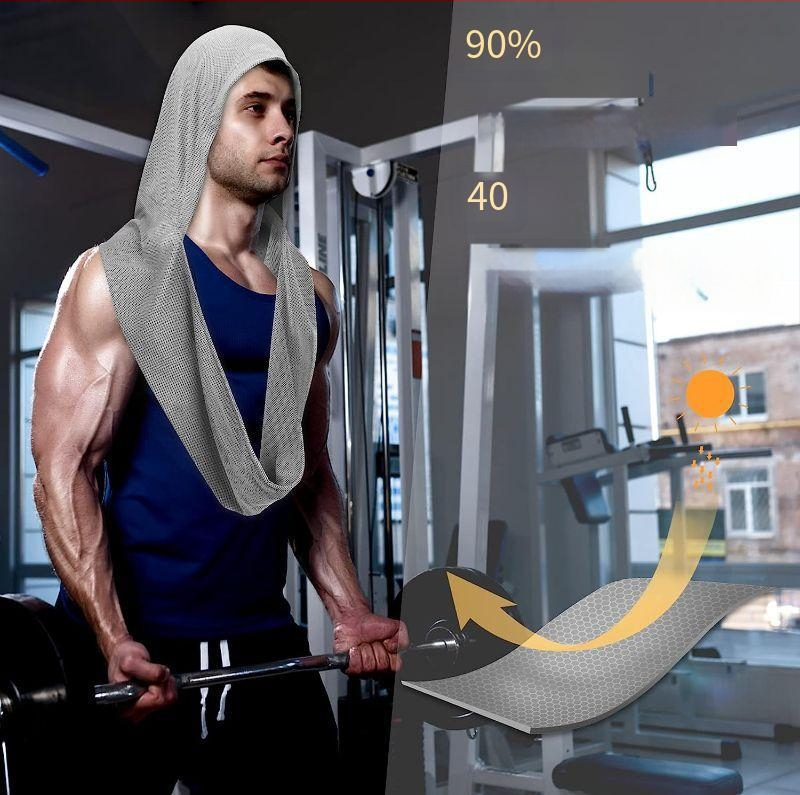 U formos šaltas rankšluostis su gobtuvu, sportinis, paplūdimio, kempingo stiliaus, apsaugantis nuo saulės, greitai džiūstantis, vėsus rankšluostis su turbanu