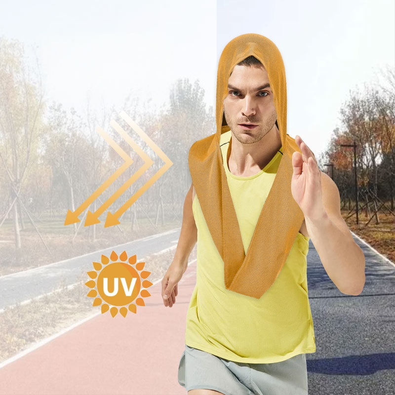 U formos šaltas rankšluostis su gobtuvu, sportinis, paplūdimio, kempingo stiliaus, apsaugantis nuo saulės, greitai džiūstantis, vėsus rankšluostis su turbanu