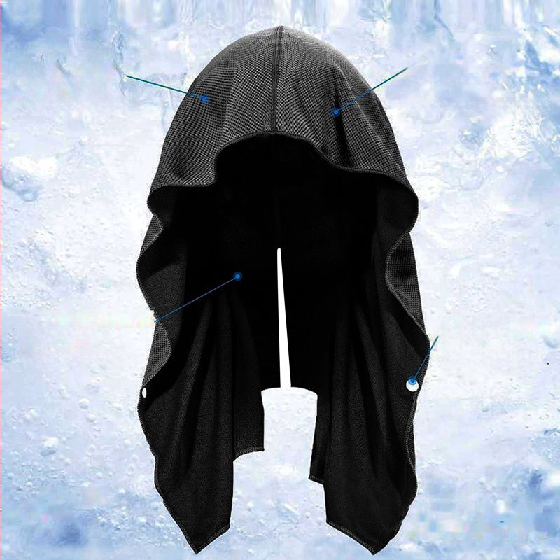 U formos šaltas rankšluostis su gobtuvu, sportinis, paplūdimio, kempingo stiliaus, apsaugantis nuo saulės, greitai džiūstantis, vėsus rankšluostis su turbanu