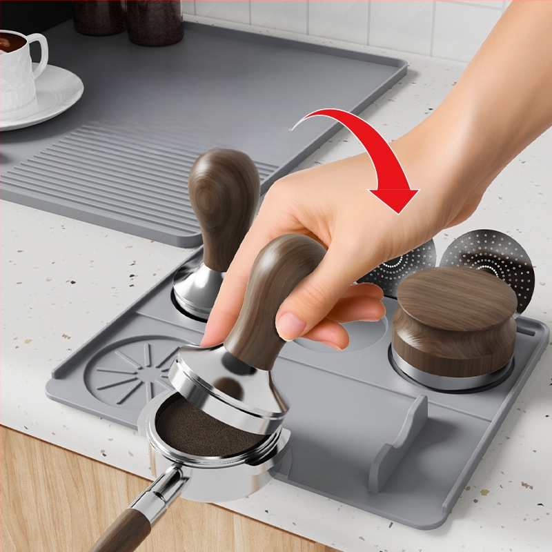 „Amazon Explosions“ kavos aparato silikoninis padėklo padėklo baro išleidimo kilimėlis kavos miltelių apsauginis kilimėlis valgomojo stalo izoliacija