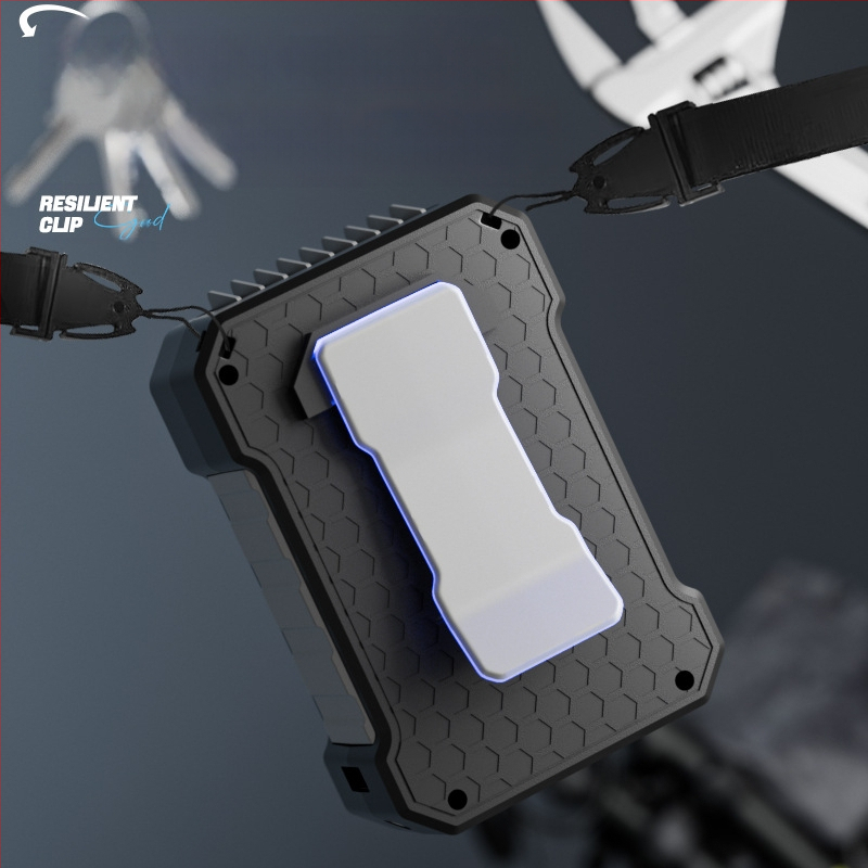 Lauko statybvietės pakabinamas juosmens ventiliatorius su USB įkrovimu ir greitojo pristatymo motociklininku, pakabinamas ant kaklo ir įkraunamas lobių ventiliatorius