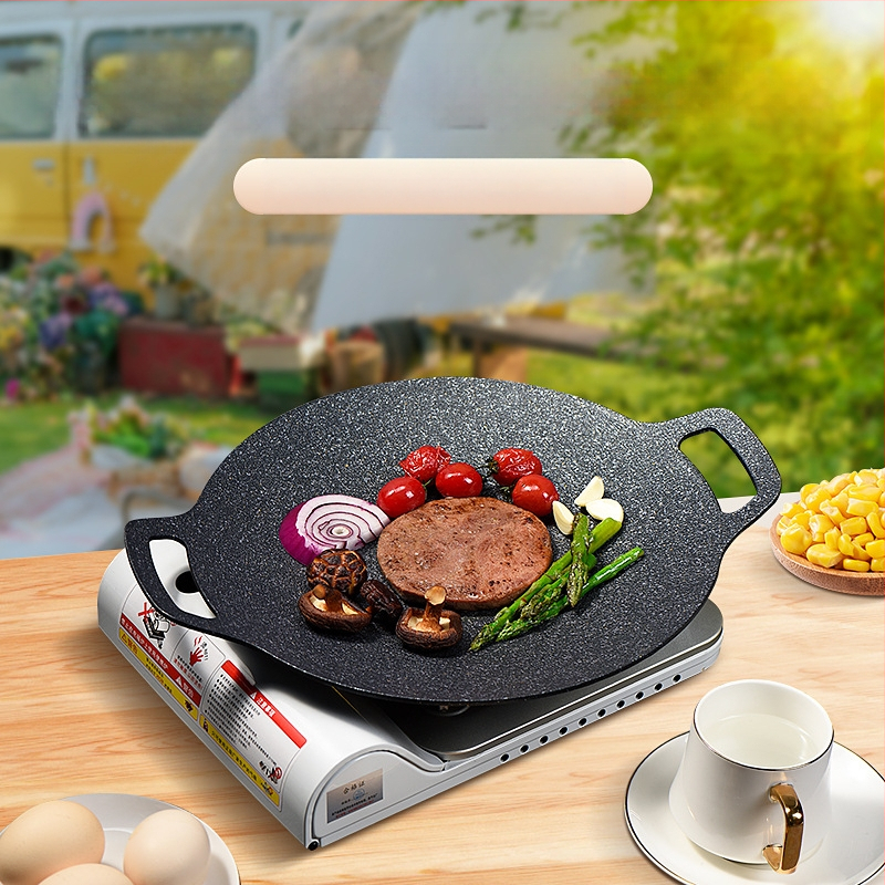 Kamperska roštilj tava za kućno indukcijsko kuhalo, roštilj tava u korejskom stilu, vanjski kasetni štednjak posebna roštilj tava, prijenosna roštilj tava