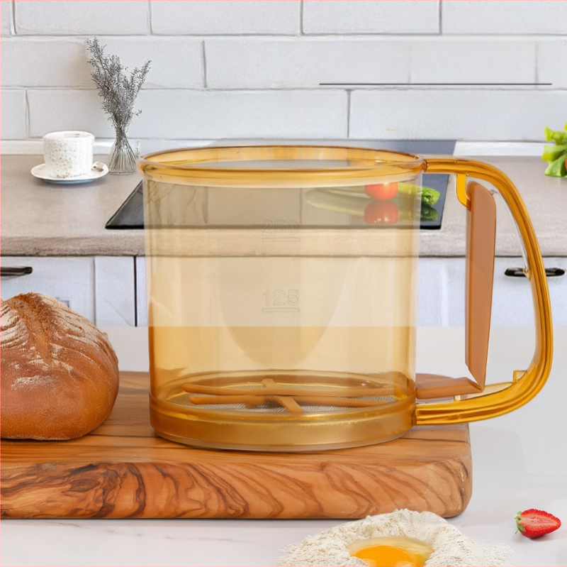 sandėlyje rankinis pusiau automatinis miltų sietas buitinis sijotuvas sijotuvas sijotuvas kepimo įrankis nuotėkis