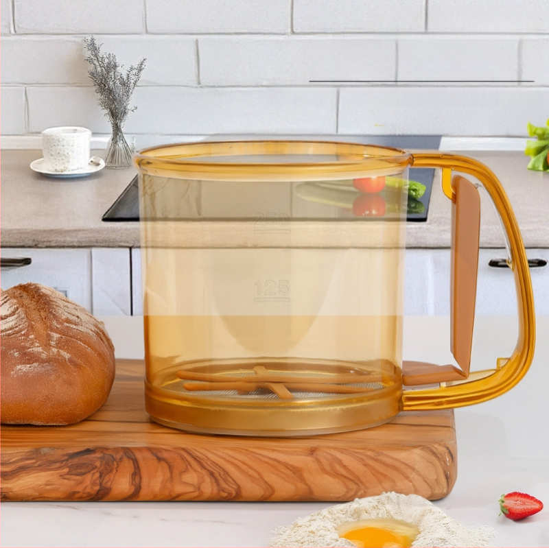 sandėlyje rankinis pusiau automatinis miltų sietas buitinis sijotuvas sijotuvas sijotuvas kepimo įrankis nuotėkis