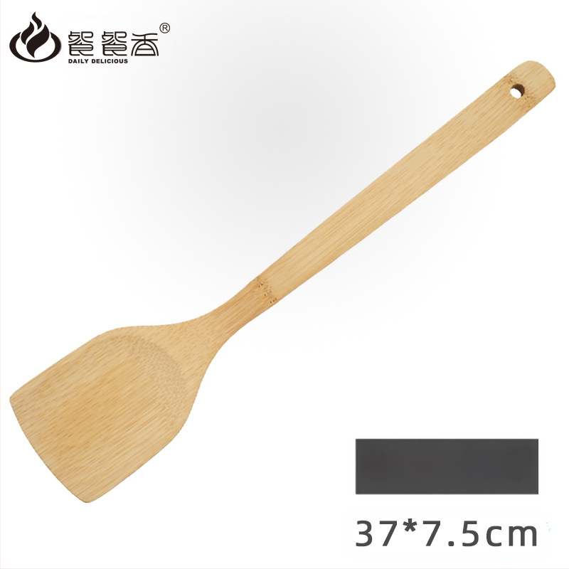 Tiesioginiai gamyklos pardavimai. Bambuko mentelė. Buitinė maisto ruošimo mentelė. Aukštai temperatūrai atspari, dažų neturinti mentelė ilga rankena. Bambuko virtuvės reikmenys. Runjianghu.